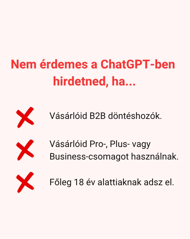 Egy ábra, ami bemutatja, kinek nem éri meg a ChatGPT-hirdetés