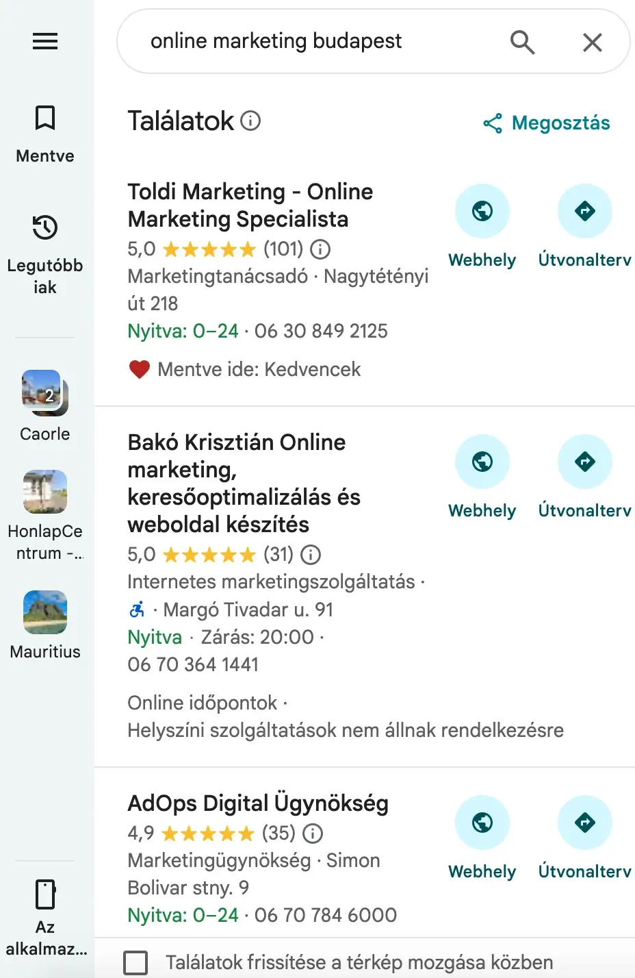 Első a keresési listán