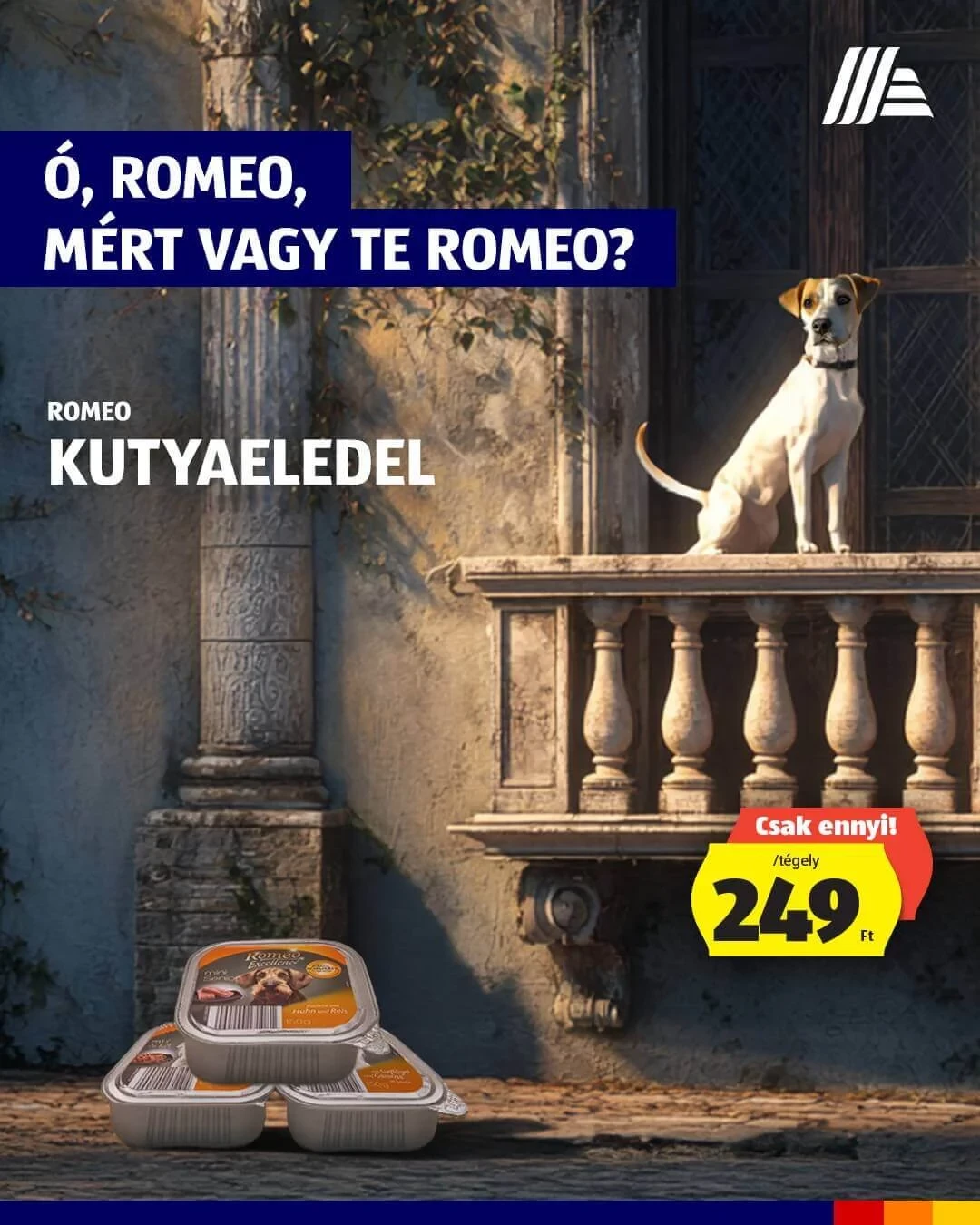 Az ALDI poénos posztja, melyben kutyaeledelüket reklámozzák Az ALDI poénos posztja, melyben kutyaeledelüket reklámozzák