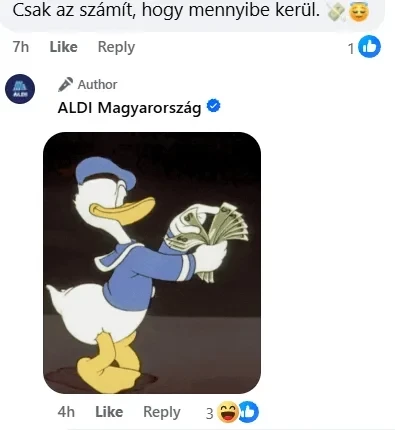 Az ALDI marketingesei egy poénos mémmel reagálnak egy felhasználó kommentjére Az ALDI marketingesei egy poénos mémmel reagálnak egy felhasználó kommentjére