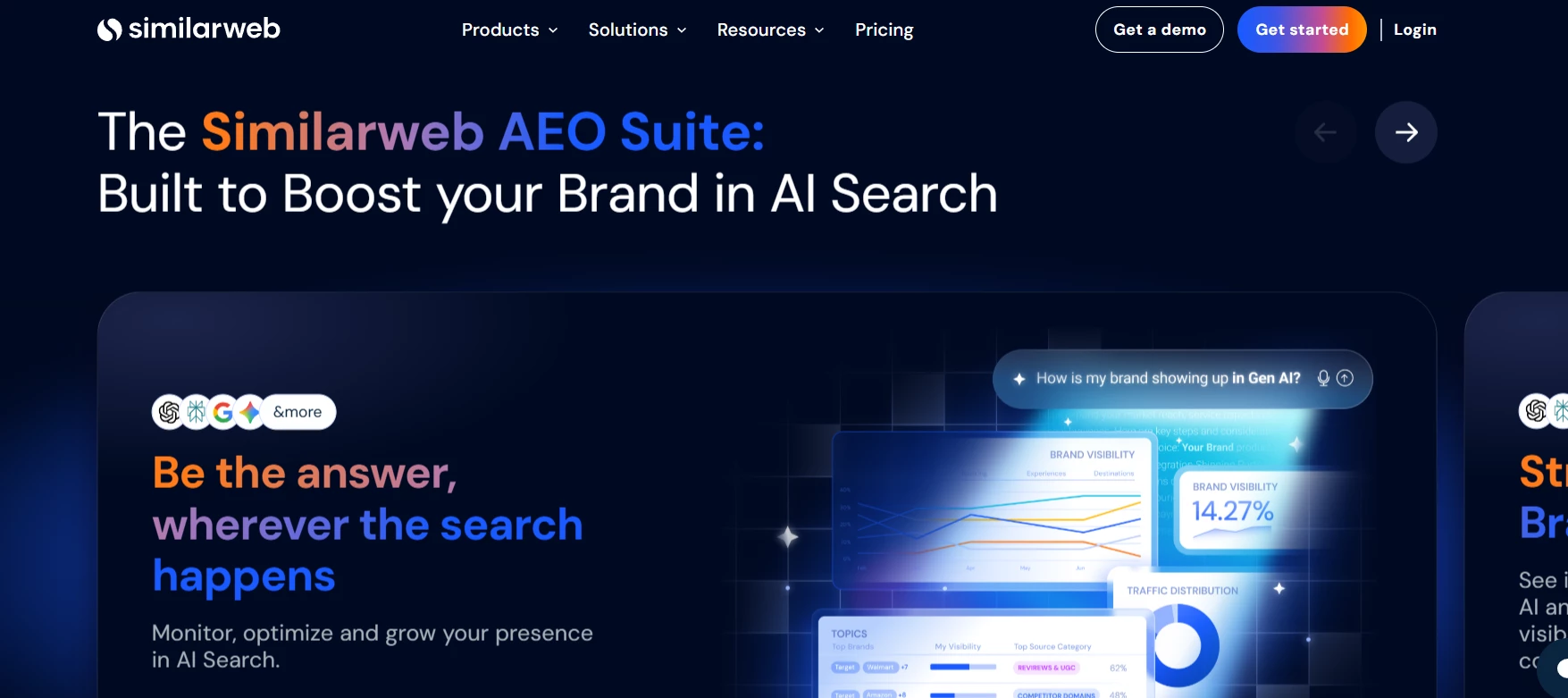 A Similarweb főoldala, SEO-adatokat tartalmazó grafikonokkal illusztrálva A Similarweb főoldala, SEO-adatokat tartalmazó grafikonokkal illusztrálva